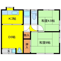 日宇南部借家の物件間取画像